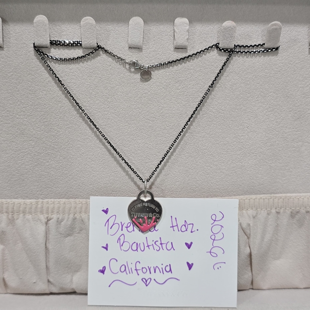 RARE / HTF - Tiffany & Co. ✨️ SPARKLE ✨️ BLACK ENAMEL Silver Ag925 Necklace